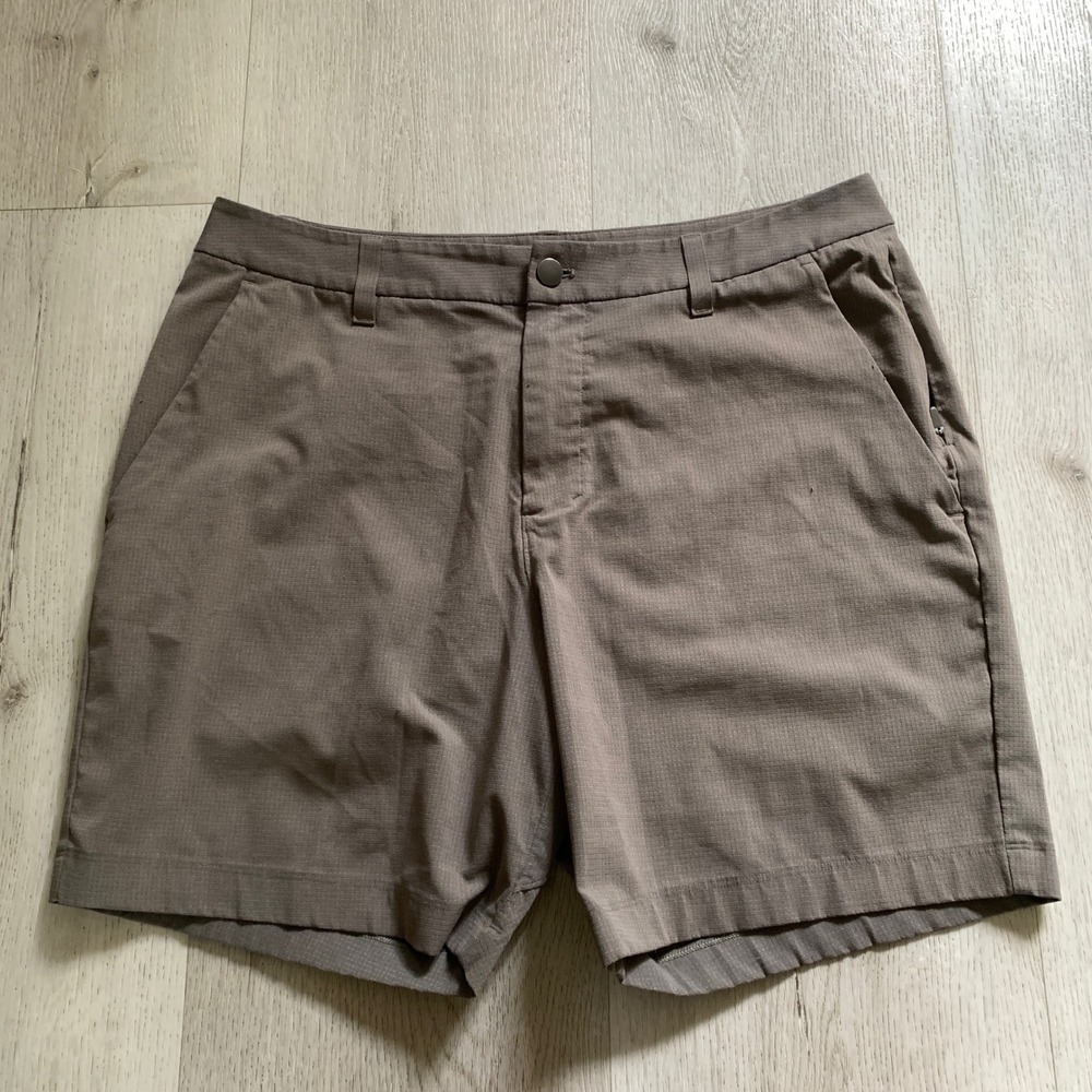 Lululemon Commission‎ Shorts Mens 33 Brown Ripstop Performance Hiking 7in inseam